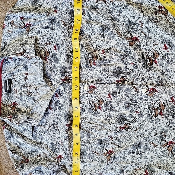 Talbots Equestrian Horses print button up top shirt sz 2 - Picture 7 of 7